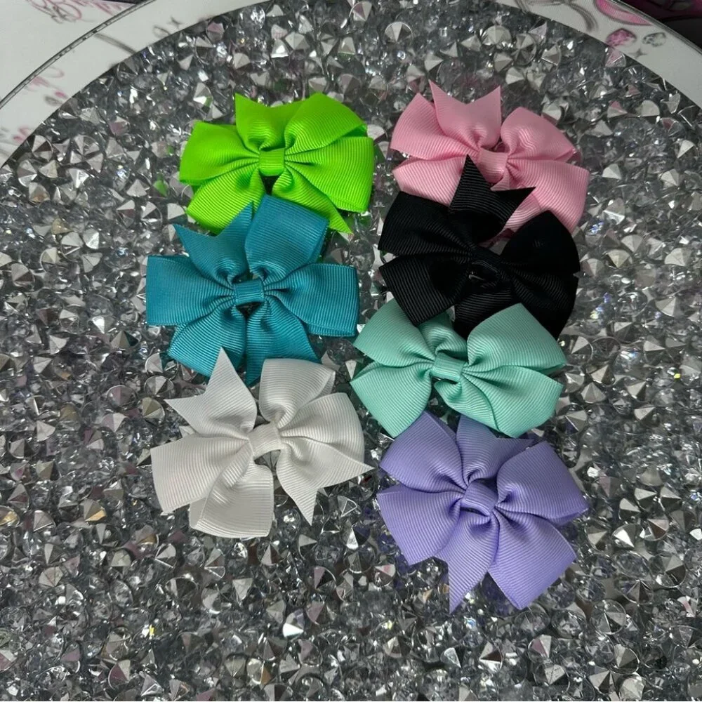 7 bows ribbons hair clip Colorful Hair Bow Set ribbons cute hair decor